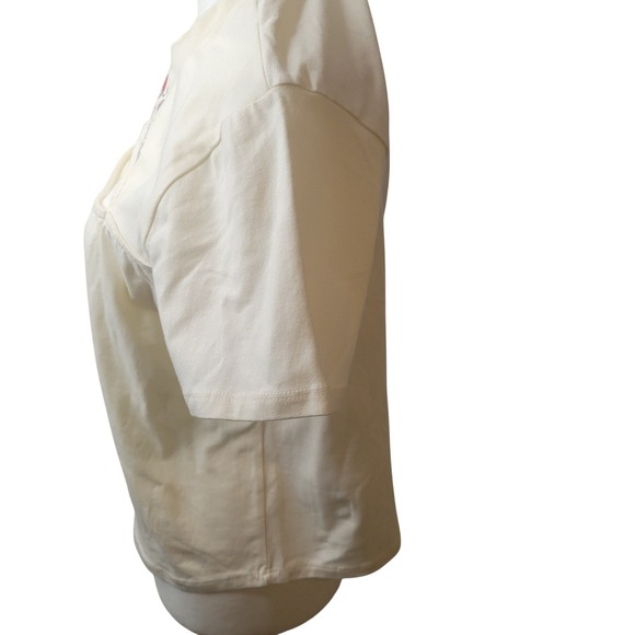 Hot Topic Mushroom Graphic Cut Out T-Shirt Short Sleeve Ivory Large - Picture 4 of 12